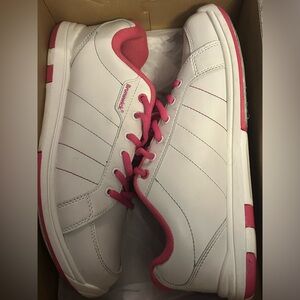 Brunswick White with Pink Trim Bowling Shoes